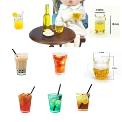 Lemon Tea/Beer/Milk Tea Cups Model  1:12 Dollhouse Miniature Lemonade Ice Tea Water Juice Drinks Toy Kitchen Decoration