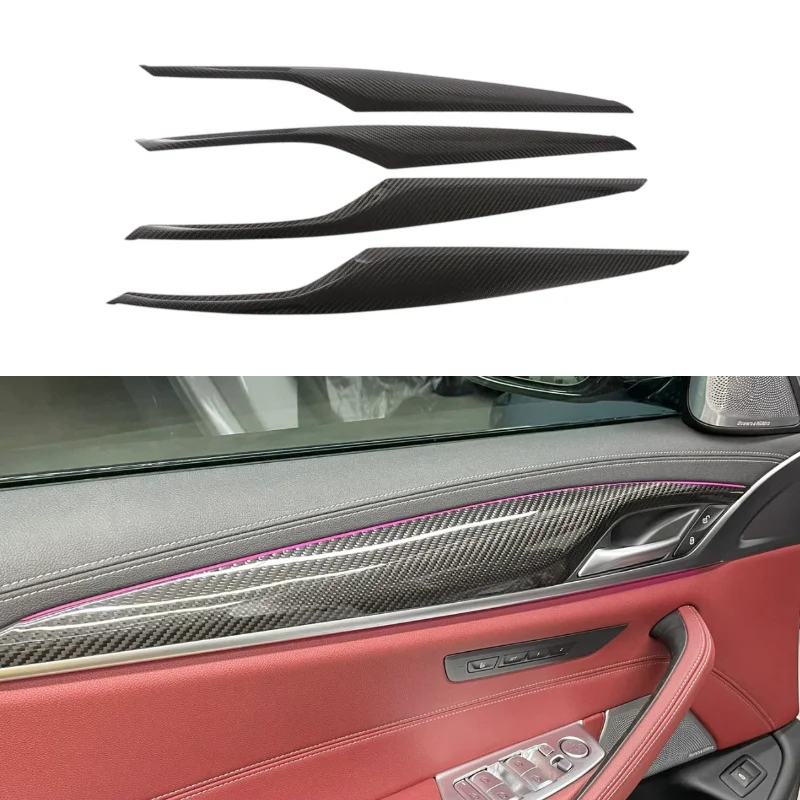 

For BMW G30 G38 6GT F90 M5 Dry Carbon Fiber High Temperature High Pressure Molded Door Edge Trim 4pcs 17-23
