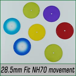 28.5mm NH70 Dial Watch Face For NH70 NH72 NH35 NH36 Movement Transparent Surface Accessories Luminous Watch Parts