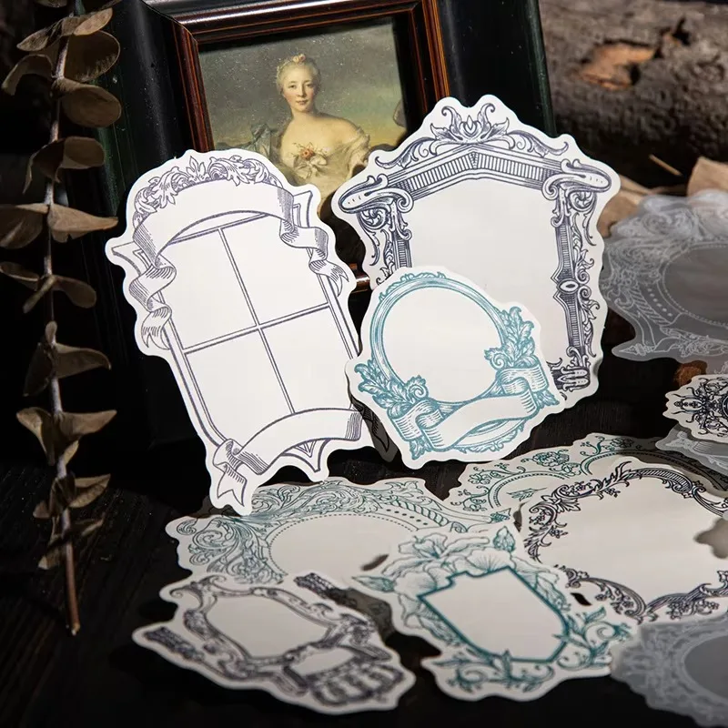 20Pcs Collage Pack Lightly Described Material Paper Material Light Vintage Border Notebooks Decoration Memo Pad