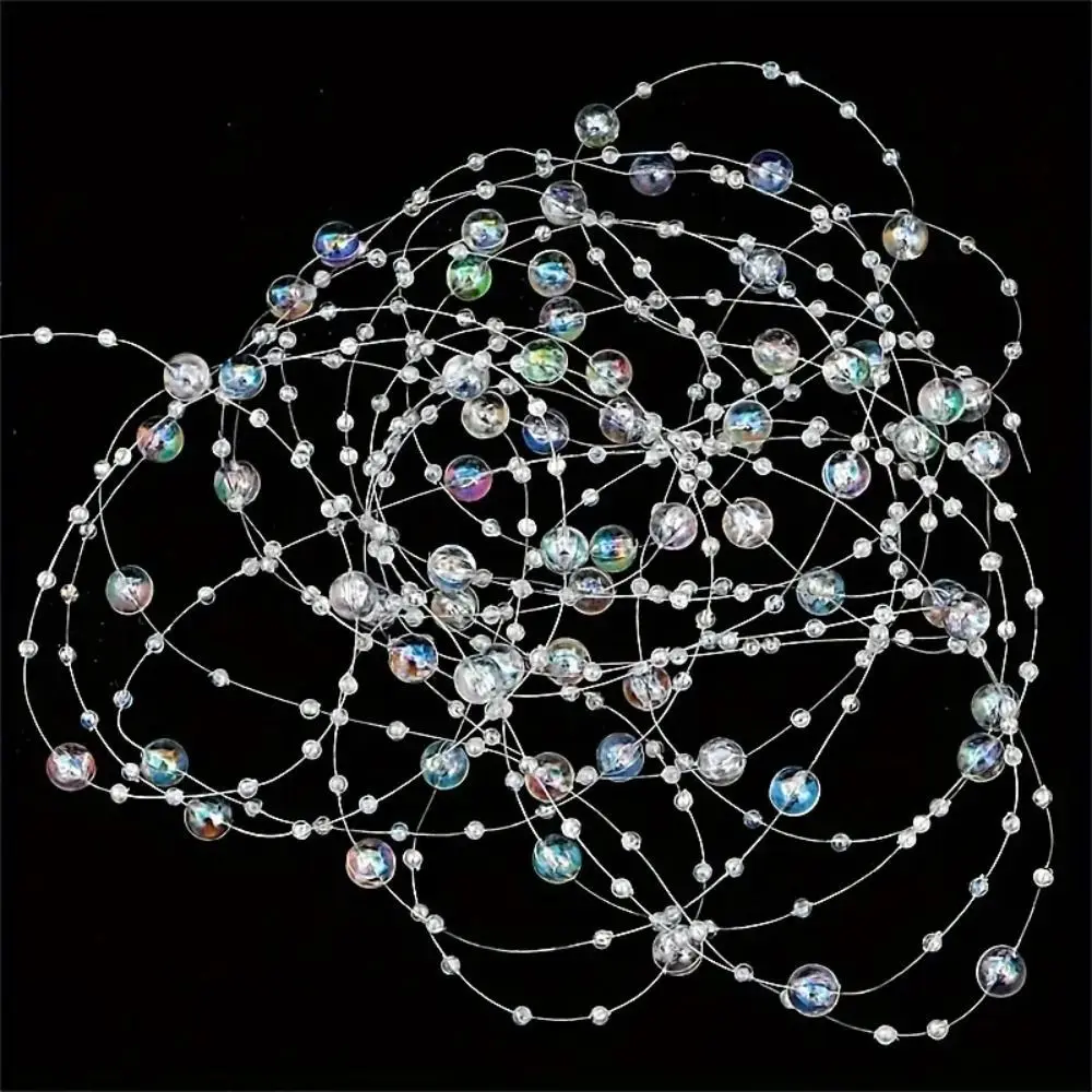 30meters Crystal Beads Line Round Fishing Line Pearls Chain Pearl Diy Dress Sewing Wedding Christmas Tree Decor Costura Beads