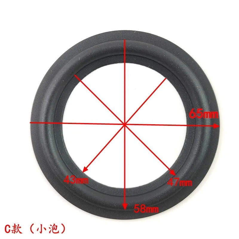 2pcs 2.75 Inch Speaker Rubber Surround Ring  Folding Repair Kit Soft Durable 65mm for Woofer Edge Protection Replacement Rubber