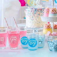 50-500pcs Per Roll Team Boy Team Girl Gender Reveal Pink Blue Round Stickers Baby Shower Stickers Personalized Party Stickers 6