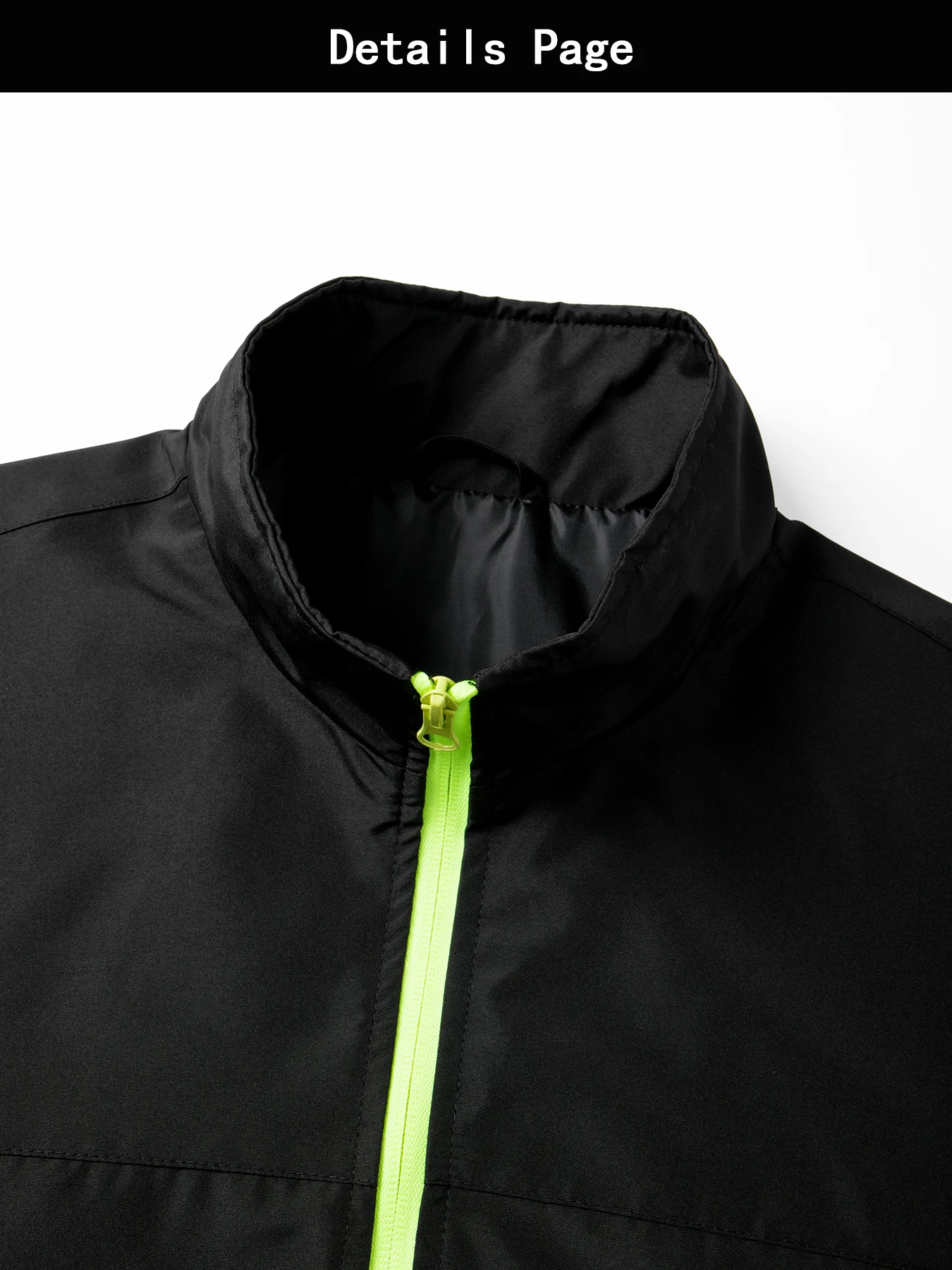 Herren Kontrast-Farben Windbreaker Jacke Einfarbige Sportliche Oberbekleidung mit Reißverschlusstaschen Lauf- Wander- Fitness- Freizeit-Sportbekleidung – Detail 1