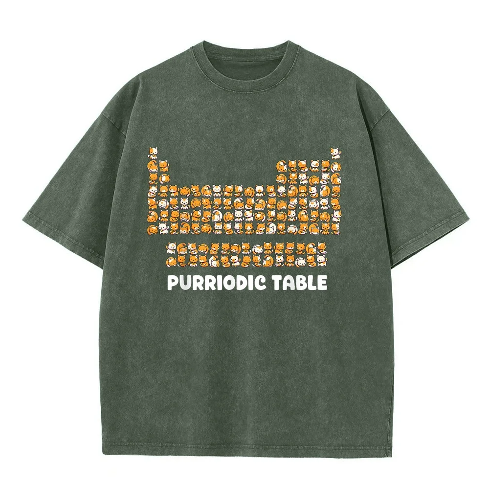 Periodic Table Shirt Chemistry Cat of Element T-Shirt 신상티셔츠 T Shirts For Man Short Sleeve Round Lover Cotton Men Tee Graphic