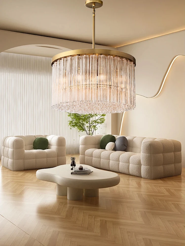 Retro American Crystal LED Chandelier Lighting Fixture for Living Room Restaurant Hotel Club Villa Soft Decoration Project Light