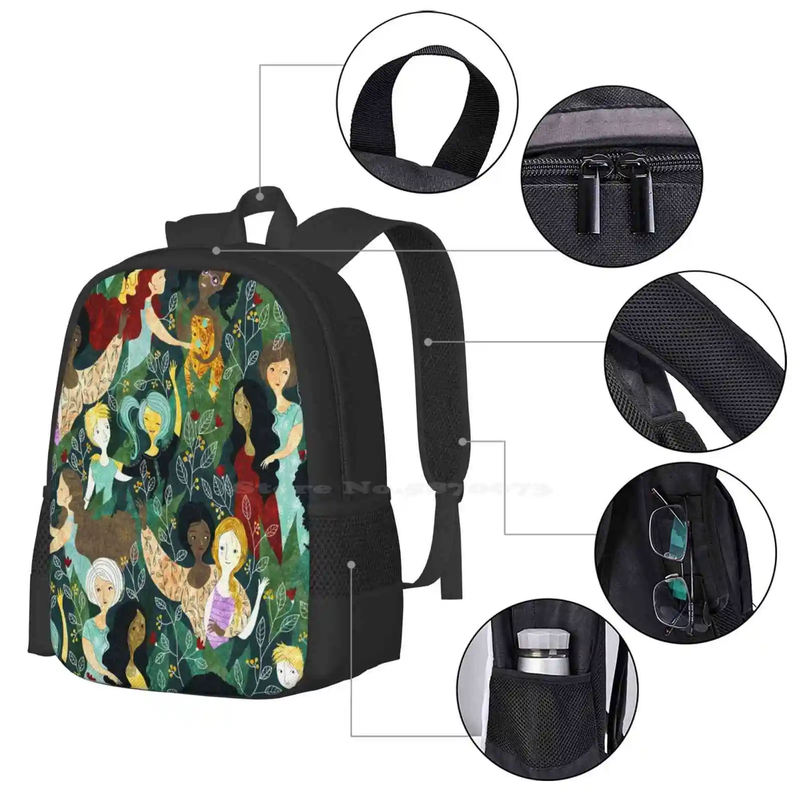 Bolsa escola irmandade para adolescentes, bolsa viagem laptop, natureza amor, amizade