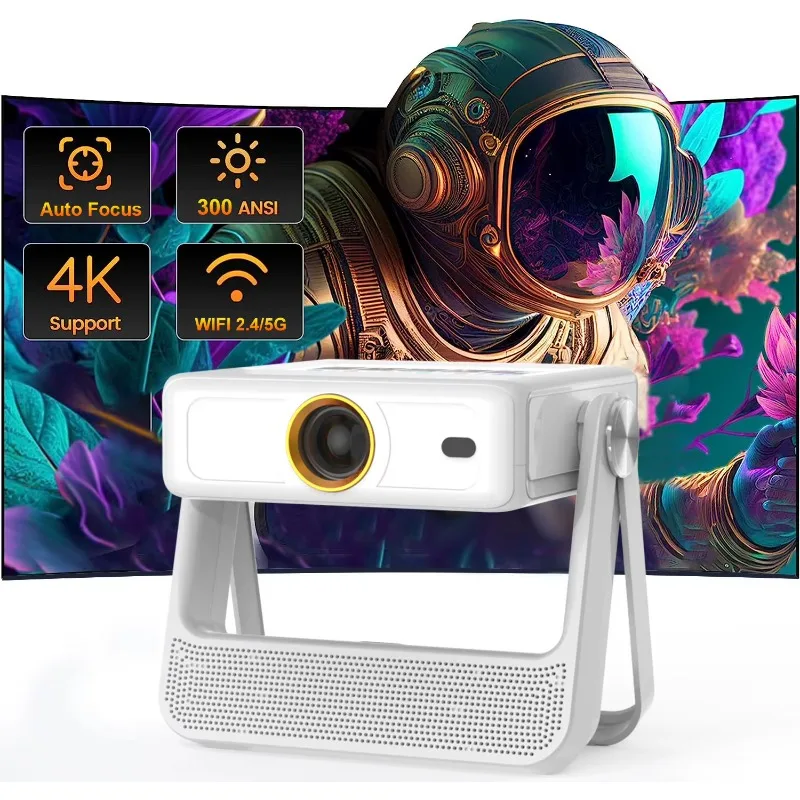 Smart Dual Touch Screen Mini Portable Projector HD LCD Display LED Android 12 4K Support WiFi 6 220 Lumens Home Outdoor