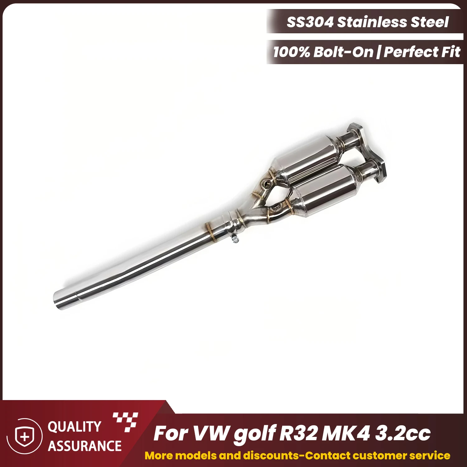 

ECCF Sports Downpipe For VW golf R32 MK4 3.2cc Aggressive Exhaust Sound High Flow Performance Upgrade Easy Installation