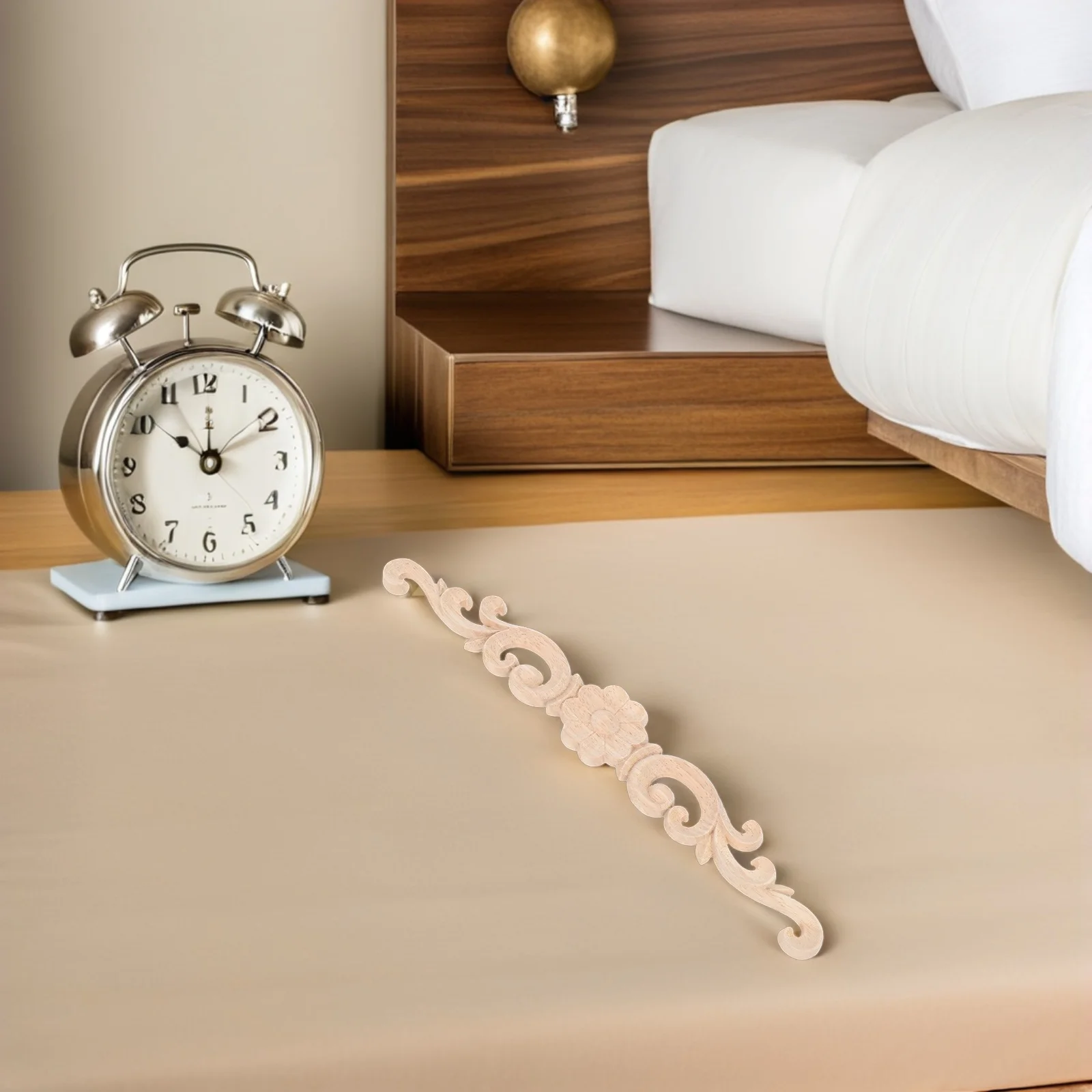 

2Pcs Wood Carving Solid Corner Onlay Durable Decorative Applique for Furniture Door Cabinet Wall Wood Onlay Unpainted Frames