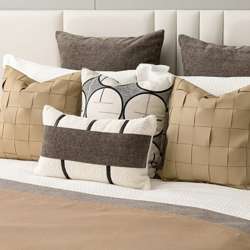 

Наволочка для декоративной подушки 30x50/45x45/50x50 см, цвет молочный кофе, современная роскошная, с тиснением, для дома, декоративная наволочка для поясничной подушки