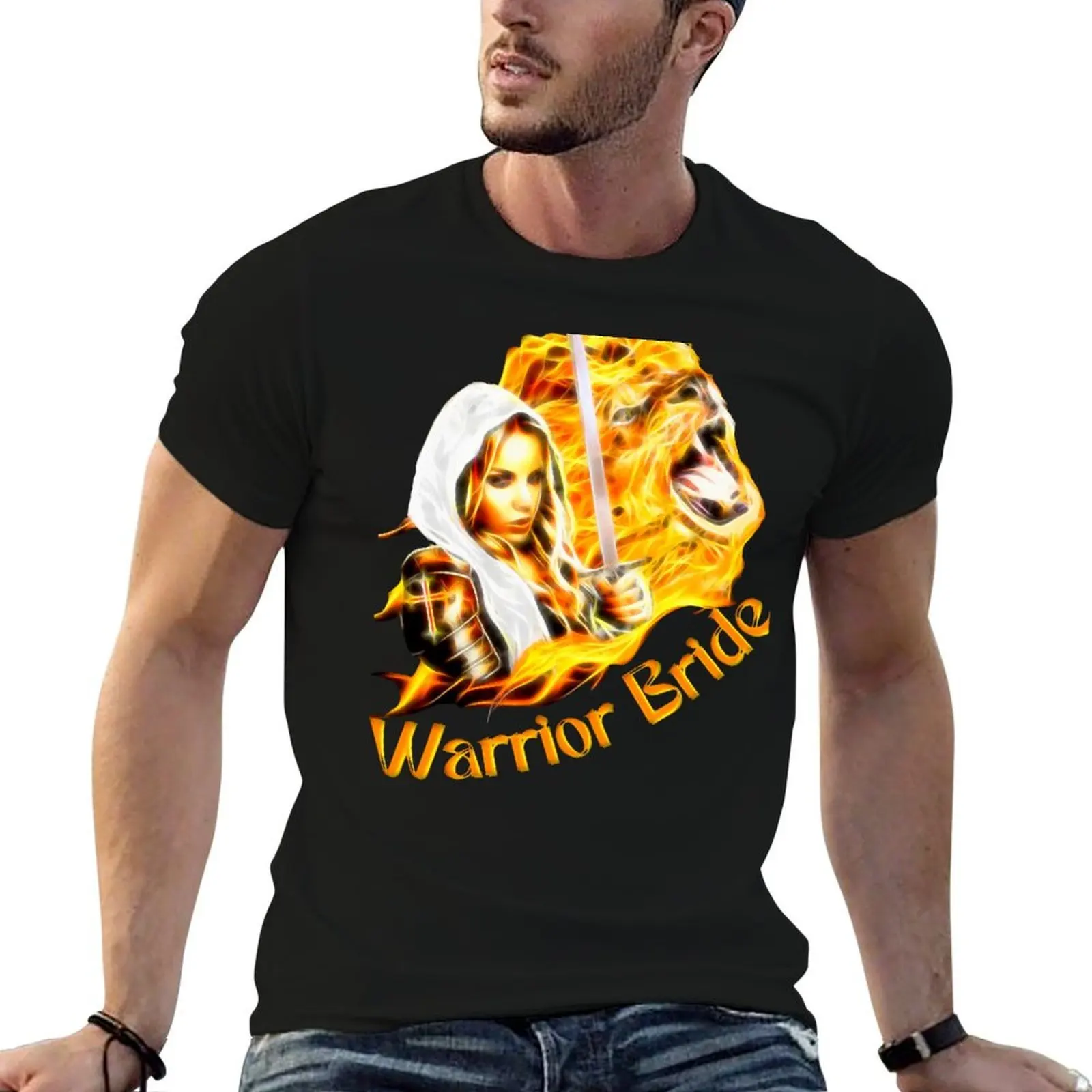 Warrior Bride Fire T-Shirt essential t shirt man t shirt graphic cotton tshirt 100% T-shirt