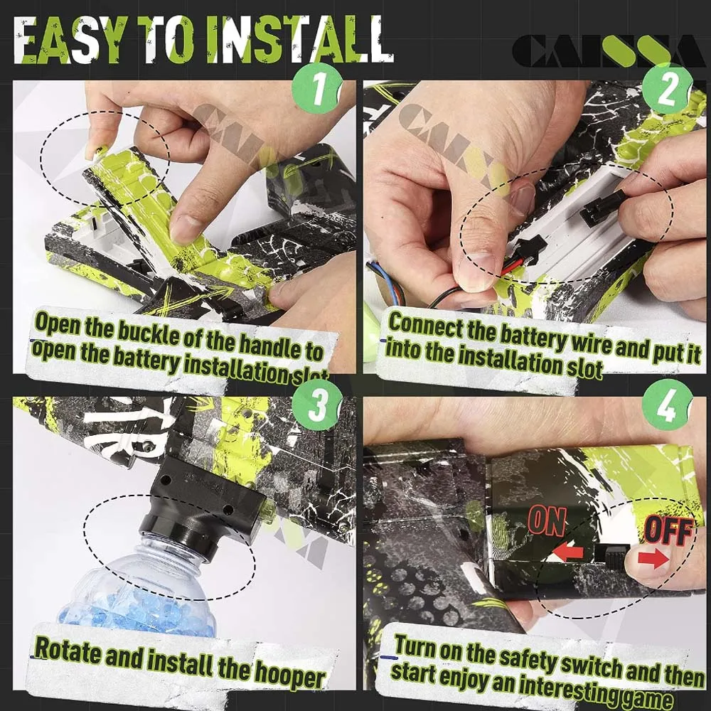 Pistola elétrica de respingos, bola de gel, pistola blaster para meninos e meninas, presente de aniversário