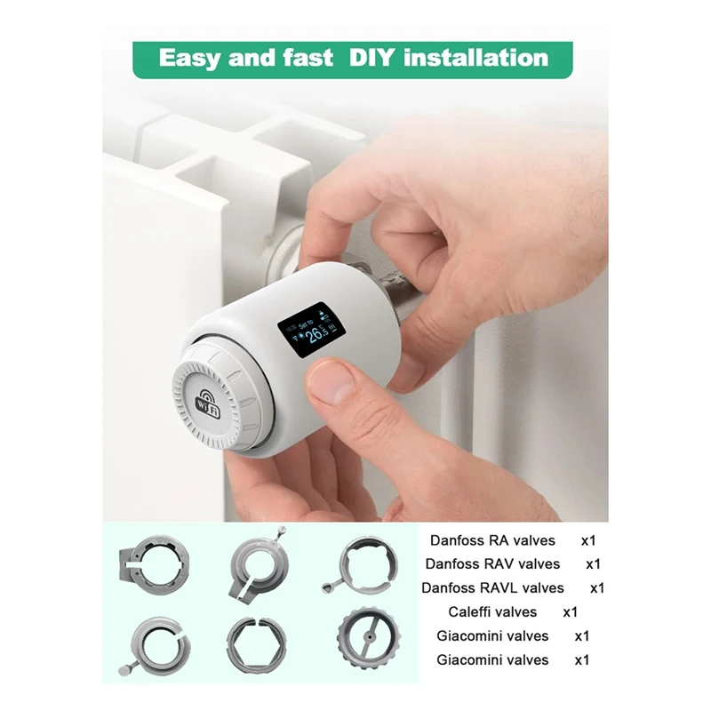 Wifi Thermostat Thermostatic หัววาล์วหม้อน้ํา Actuator อุณหภูมิความร้อน Controller Alexa