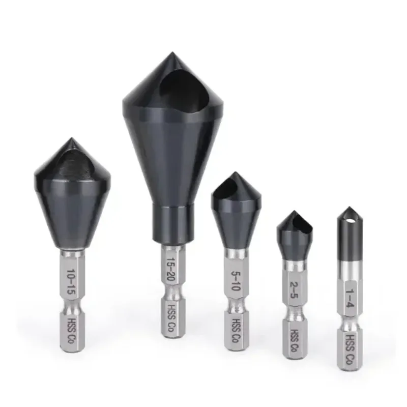 Broca avellanadora M35 cobalto HRC89 TiAlN, vástago hexagonal de 1/4 pulgadas, herramienta de corte tipo agujero de biselado de 90 grados, 1 ud.