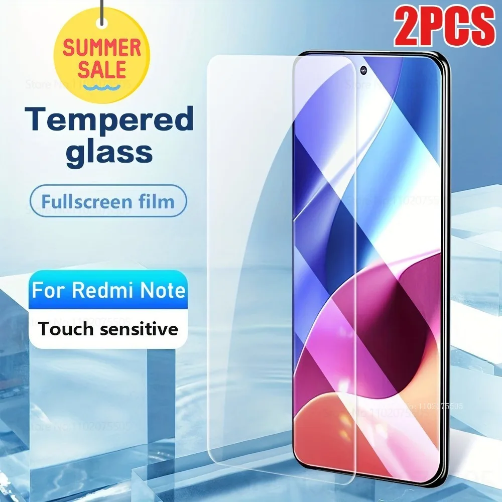 

2 упаковки глянцевой защитной пленки с полным покрытием для Redmi Note 9 Pro 9T 9S 9 5G закаленное стекло Note 8 8T 8 Pro Note 7 7 Pro Anti-Shatter