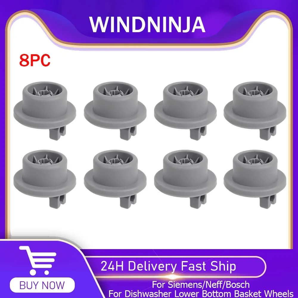 Dishwasher Basket Roll Lower Basket Wheels 8PC Parts for Bosch/for Balay/for Siemens/for Neff DishwasherAccessory