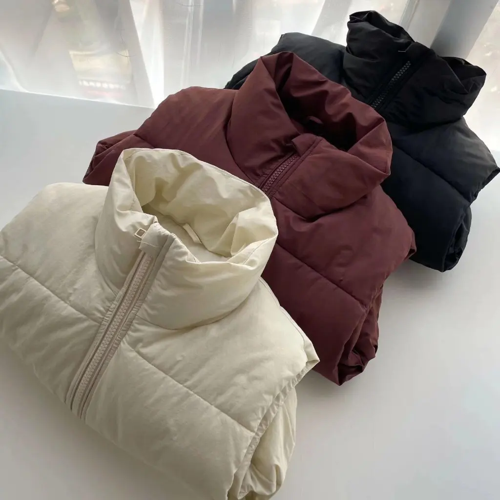 

Женский жилет на хлопковой подкладке, 6-цветный воротник-стойка, модная повседневная куртка «Джокер», осень-зима, Новое поступление, оптовая продажа в Европе и США