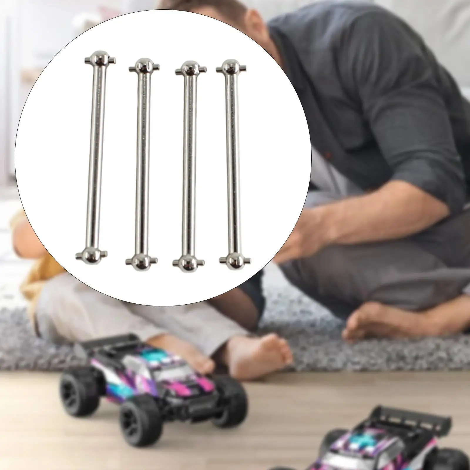 4x RC Auto Metalen Hond Bot As Hobby Model Auto Deel, Vervanging, Achter Dogbone Aandrijfas Reserveonderdelen voor Wltoys 244016 1/24 RC