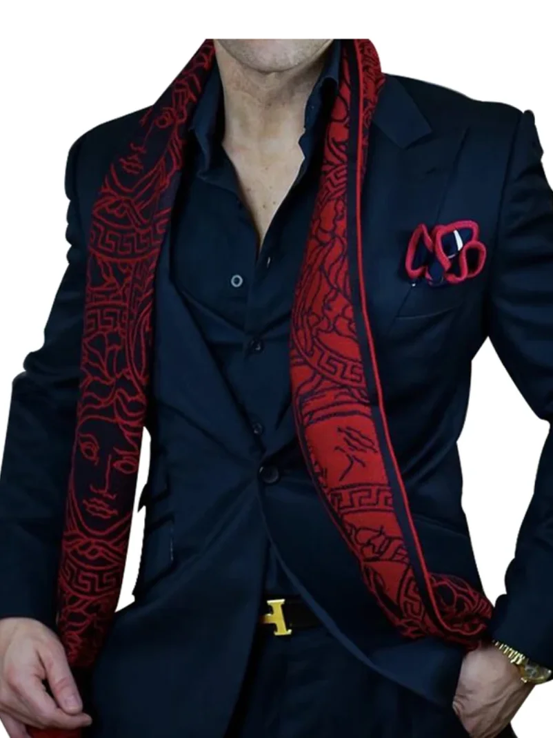 

Three Piece Boutique Navy Blue Men's Casual Office Business Suit Set Groom Wedding Dress Blazer Waistcoat Trousers for Wedding