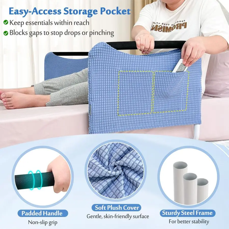 حاجز سرير مزدوج، قضيب U لقضبان مساعدة السلامة الطبية بجانب السرير، دعم درابزين لكبار السن تحت درابزين المرتبة، H #6