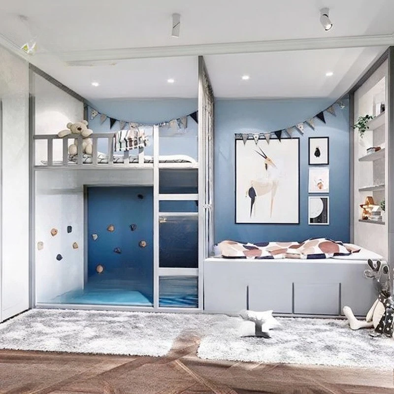 Secret base bed, bunk bed, climbing game house