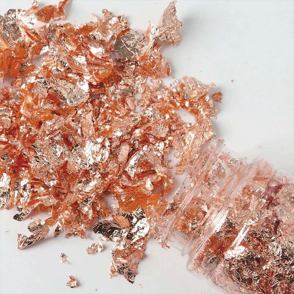 1 Caja de Papel de Láminas de Arte de Uñas Irregular Dorado y Plateado, Brillantina, Hojas de Oro, Fragmentos de Láminas de Séquin, Decoración DIY de Manicura 5