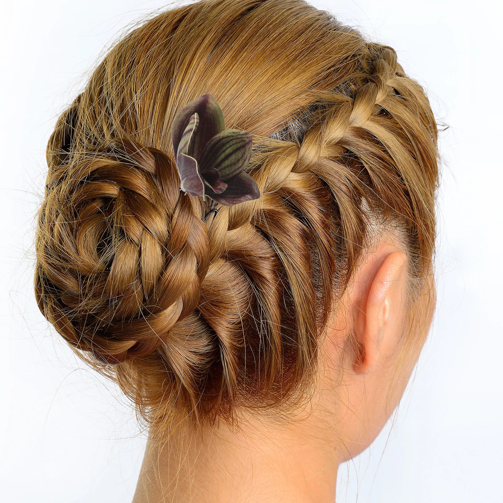 Braut Haar Blumen Blumen Accessoires Orchidee Clips für Haarnadel Hochzeit Dekor Essstäbchen Gabeln