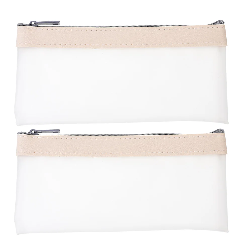 

2Pcs Clear Money Bag Zipper Pouch Transparent Cash Organizer Perfect for Bank Deposits Small Storage Travel Pencil Case
