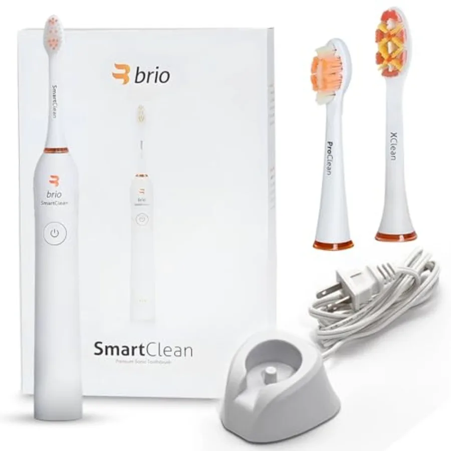

Brio Ollie SmartClean Electric Toothbrush for AdultsTravel Sonic Toothbrush with 3 Replacement Heads Ultra Clean Rechargeable T