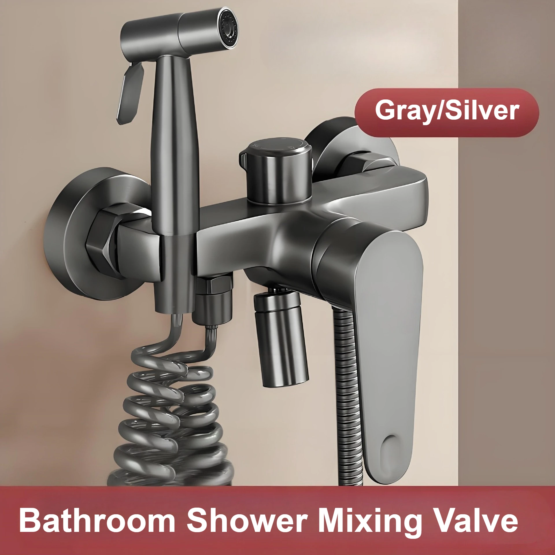 

Bathroom Shower Mixing Valve Cold and Hot Water Faucet Shower Head Set Spray Nozzle Shower Faucet with Spray Gun