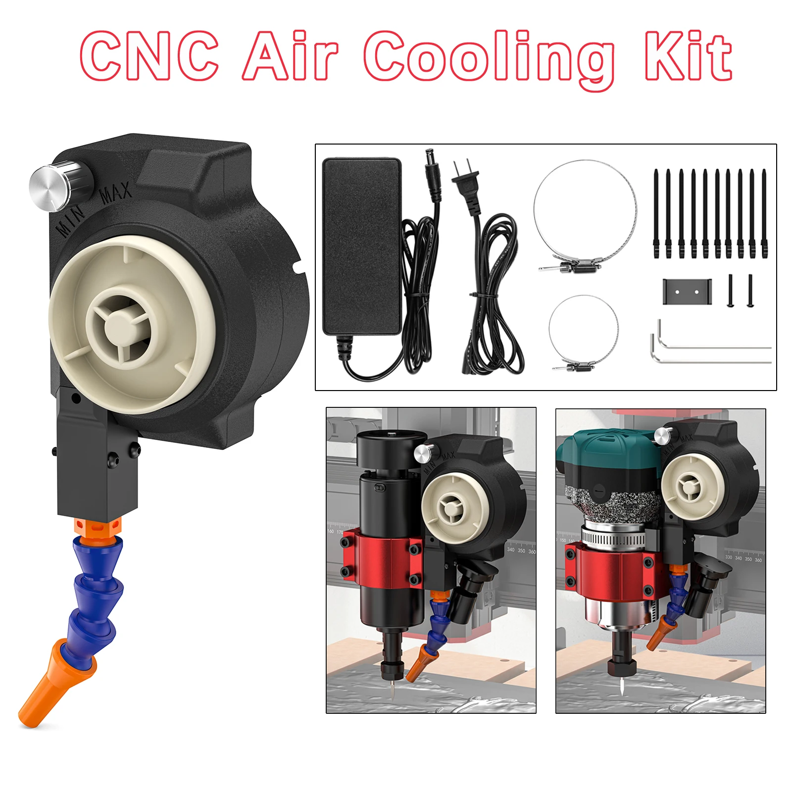 For Twotrees TTC450 500W Motor Air Cooling Kit Woodwork Tool CNC Router Hair Dryer For Twotrees TTC450 PRO Trimming Machine Kit