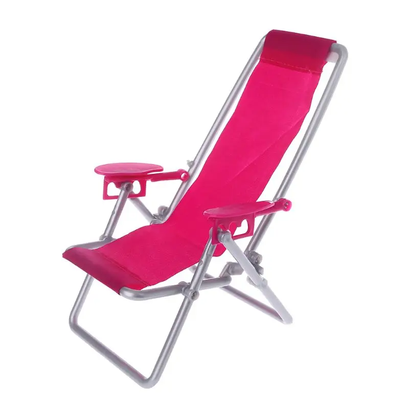 Chaise pliante pour poupée, chaise longue plage, meubles maison poupée, simulation Miniature mignonne D5QA