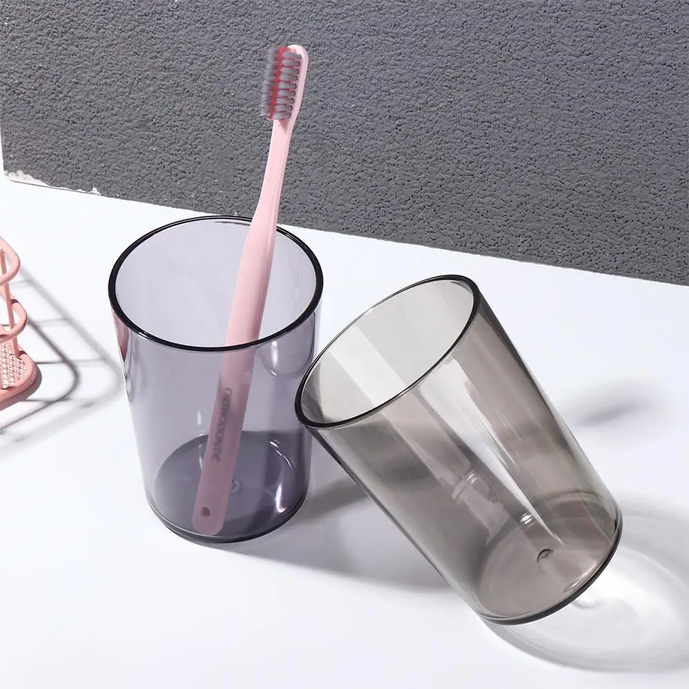 Couples Solid Color Transparent Mouthwash Cup Nordic Style Clear Toothbrush Cup High-capacity Tooth Glass Bathroom