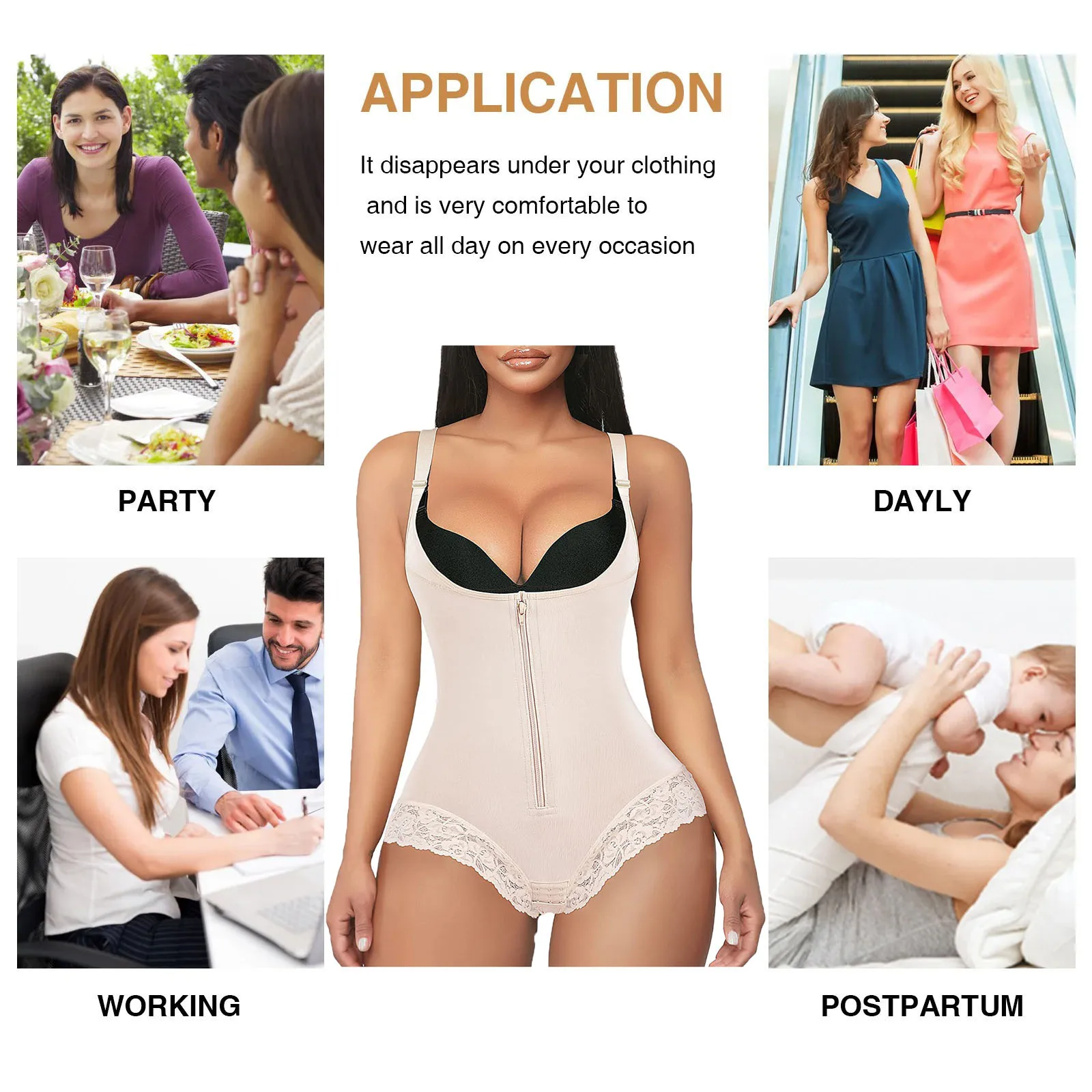 Women Triangle Body Shaper Open Chest Slimming Shapewear Tummy Control Butt Lifter Lace Waist Trainer Shapewear