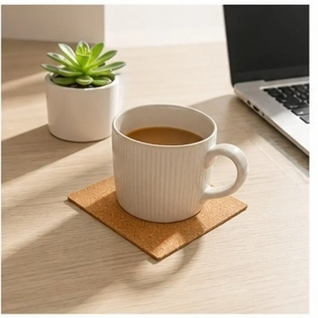 60Pcs Peel and Stick Self Adhesive Cork Sheets 3.94 Inch Squares Cuttable Cork Tiles for Crafts DIY Coasters Home Decor