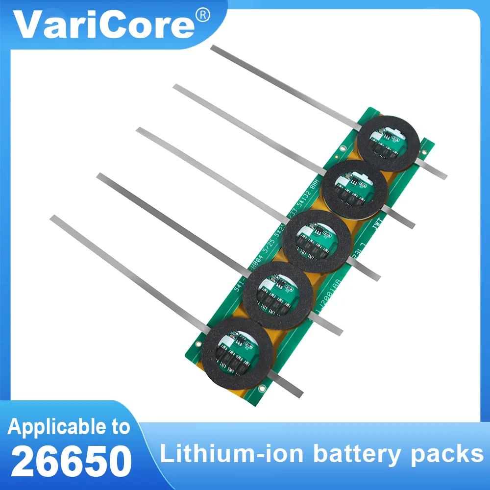 

1-20PCS VariCore 26650 3.7V 1S BMS lithium Battery Protection Board With Nickel Strip insulation pad