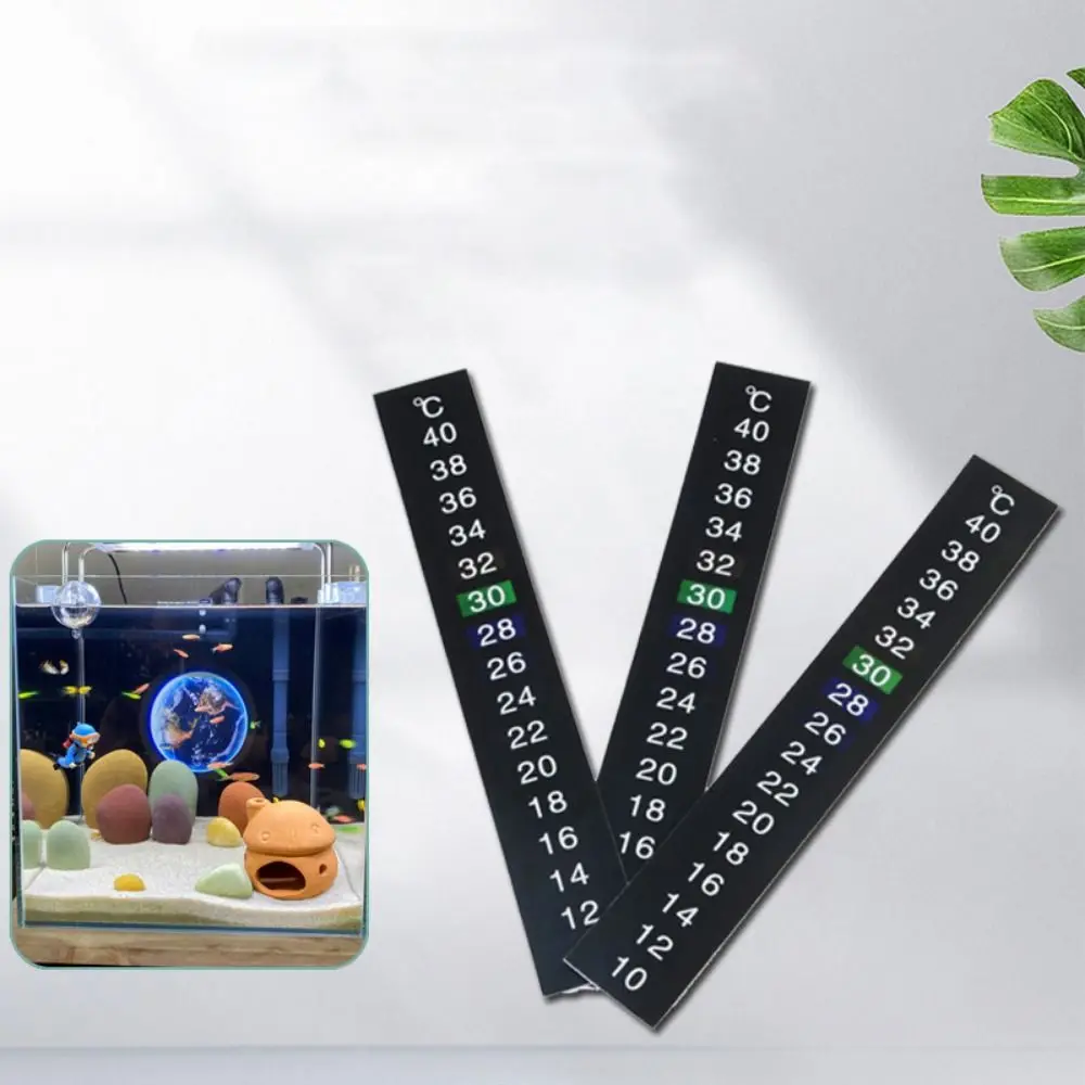 

8pcs 10℃ to 40℃ Temperature Sensing Stickers Self Adhesive Liquid Crystal Temperature Sensor Black Fish Tank Thermometer