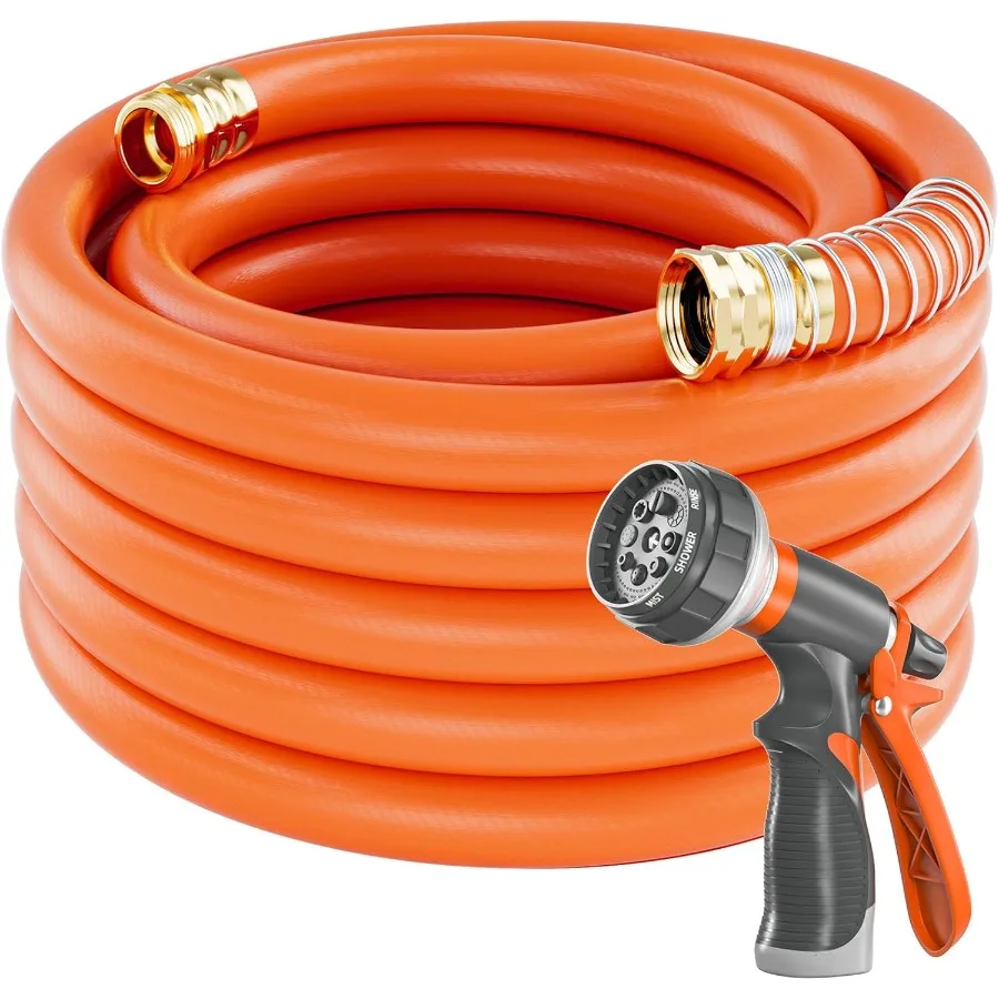 

75 ft x 3 4 in Heavy Duty Flexible and Lightweight Garden Water Hose with Burst Resistance up to 600 psi KinkResistant Hybrid R