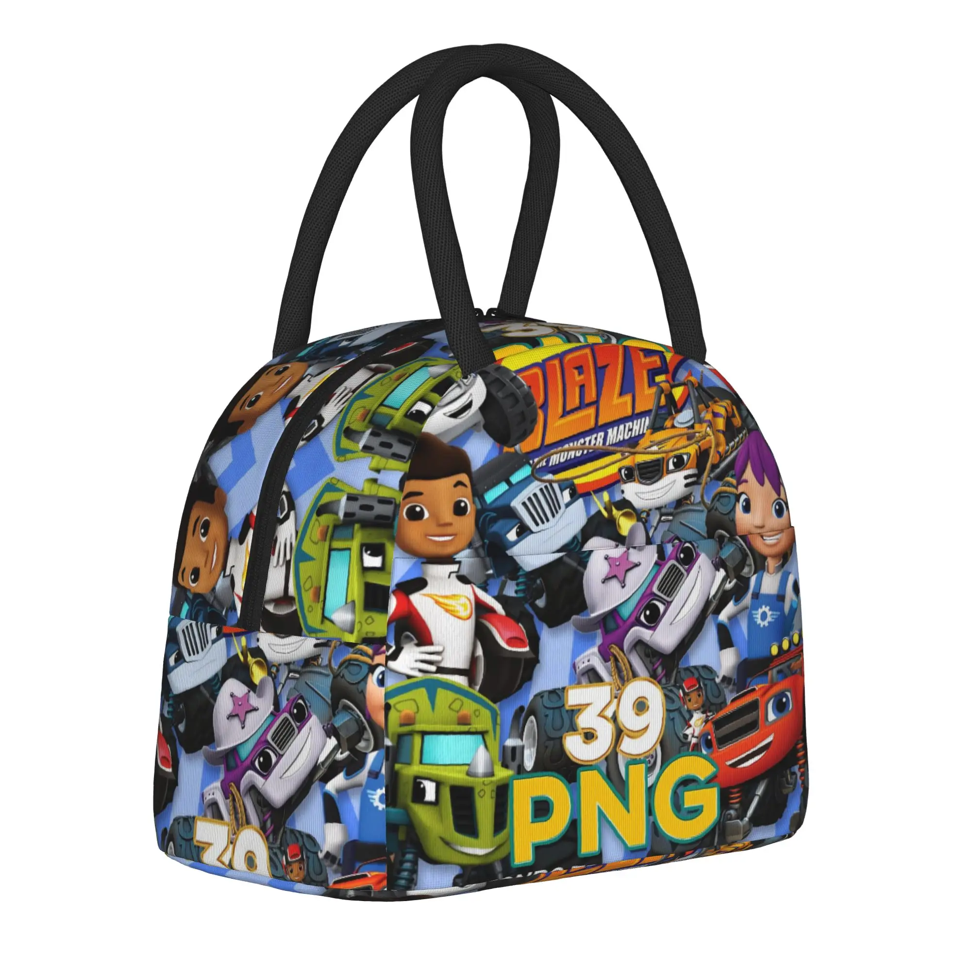 Blaze and the Monster Machines Thermal Insulated Lunch Bag for Travel  Portable Food Bag Men Women Thermal Cooler Lunch Box