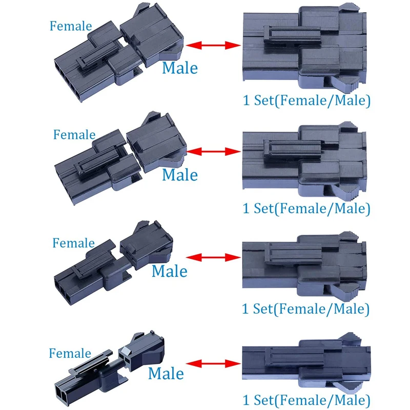 570pcs SM JST 2.54mm Male Female Wire Connector Plug Housing Adapter Crimp Terminal 2 3 4 5 Pin Pitch SN28B Plier