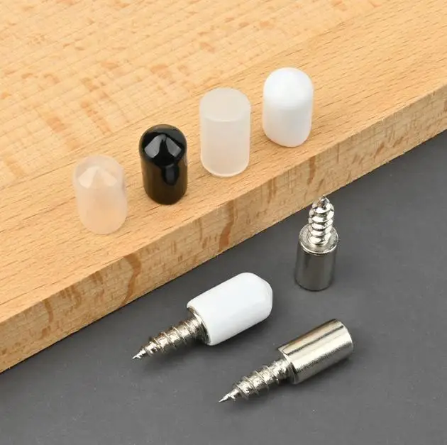 Cross Self-tapping Screw with Rubber Sleeve Laminate Support Home Wardrobe Cabinet Glass Hard Nonslip Partition Nails Set Kit