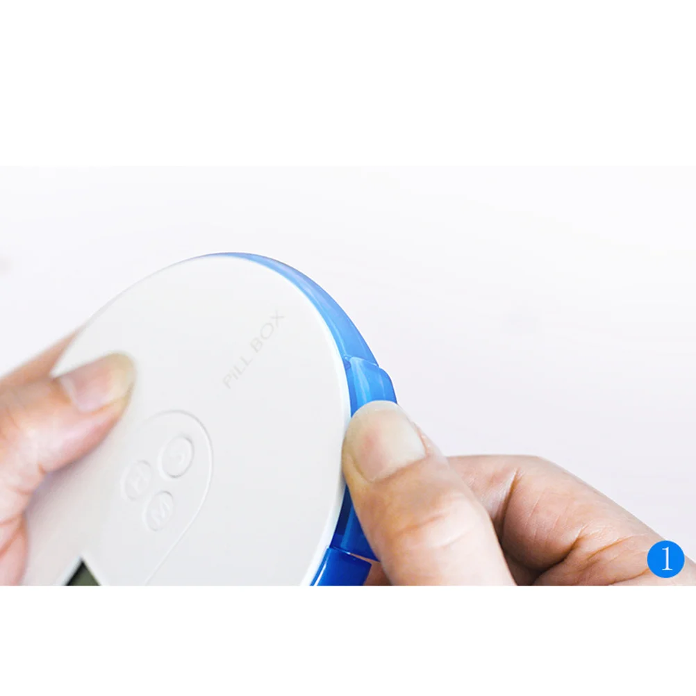 

Portable Smart Pill Box Timer Electronic Digital Alarm Reminder Case Date Display Pocket Size for Medicine Management
