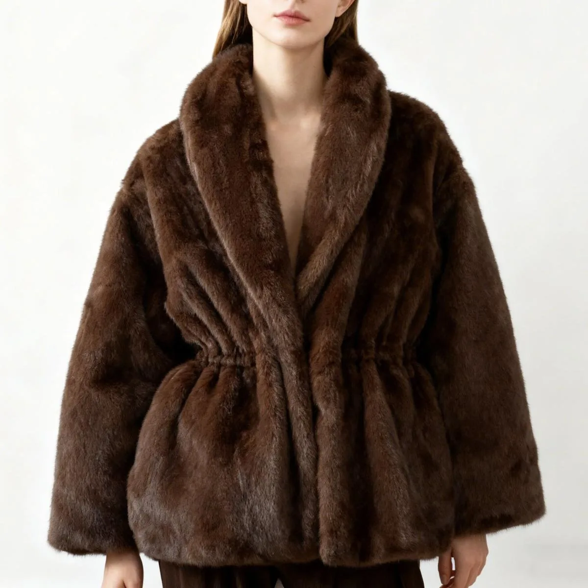 KWTX 2025 nouveau manteau court chaud décontracté pour femmes avec cordon de serrage automne hiver Design vêtements d'extérieur Polyester Spandex Style de rue