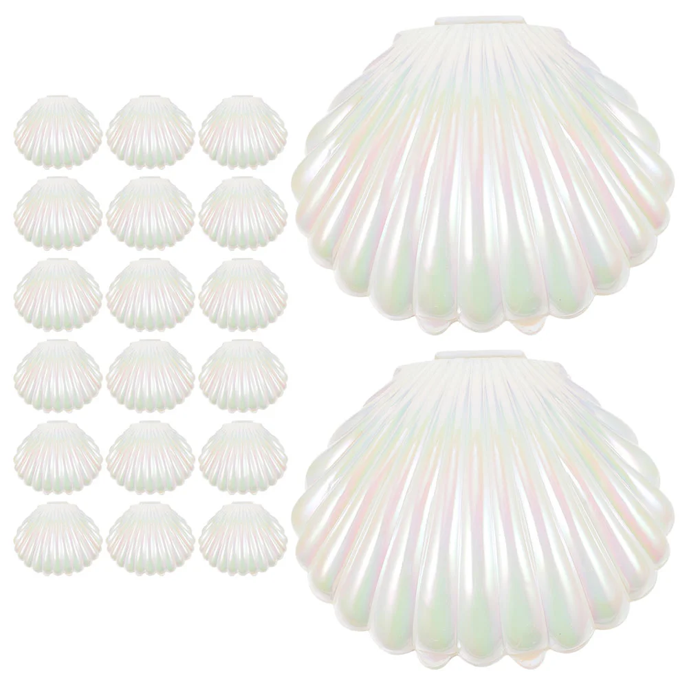 20 Pcs Sea Shells Candy Dishes Box Jewelry Boxes Plastic Seashell Holder Clam Treat Containers