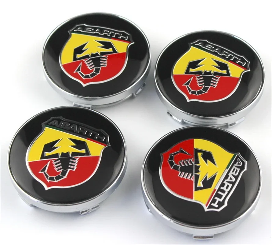 60mm Logo for Fiat Abarth 500 600 Uno Palio Panda Bravo Tipo Ducato 500x Stilo Siena Freemont Car Wheel Center Hub Cover Caps