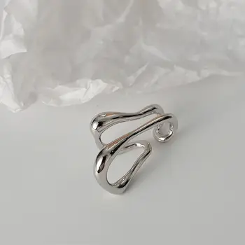 1個龐克金屬雙層耳夾耳骨夾,女士無耳洞幾何耳夾耳骨夾,2024年新款珠寶禮品 8 最佳銷售 氣袖 - №8