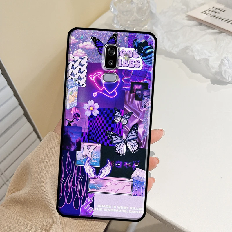 Purple aesthetic Case For Samsung Galaxy J7 J5 J3 2017 A3 A5 2016 A6 A8 J8 A9 2018 J4 J6 Plus Phone Cover