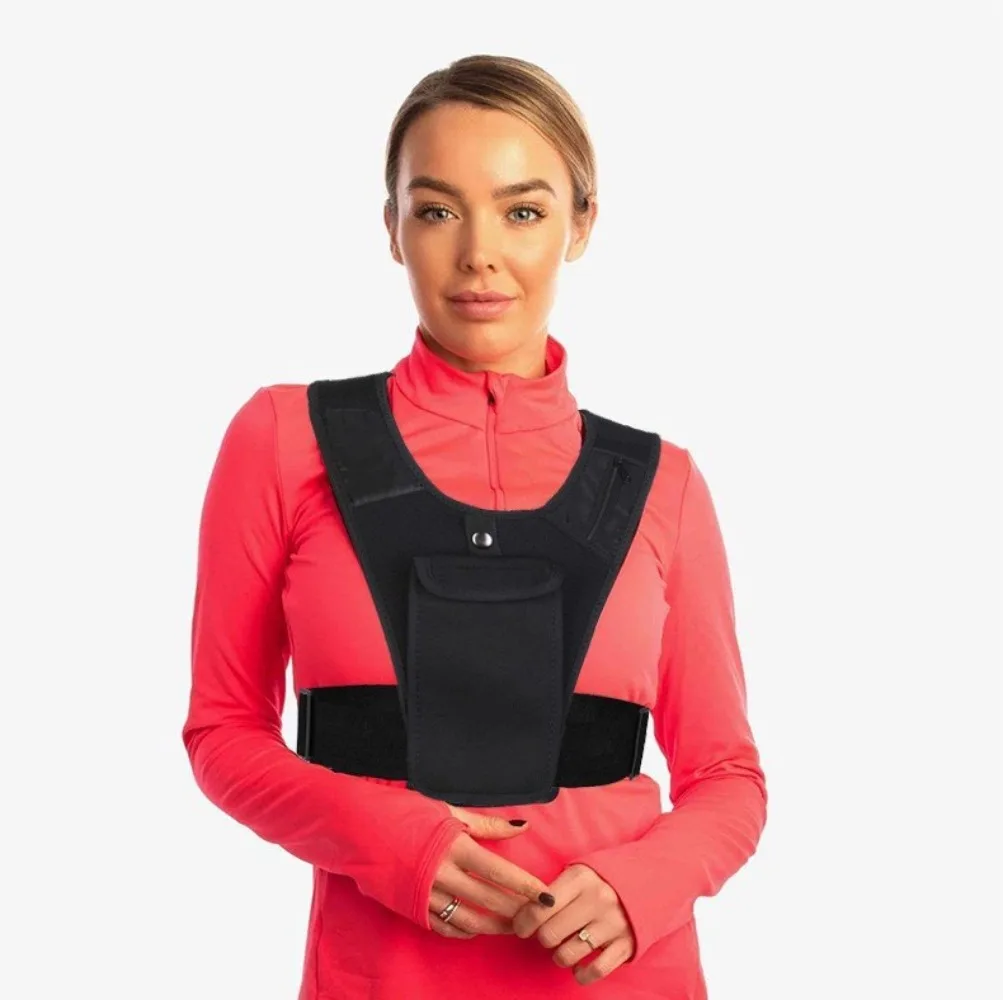 New Running Vest Mobile Phone Clip Elastic Adjustable Belt Reflective Running Vest Bag Sports Bags Unisex Breathable Comfortable