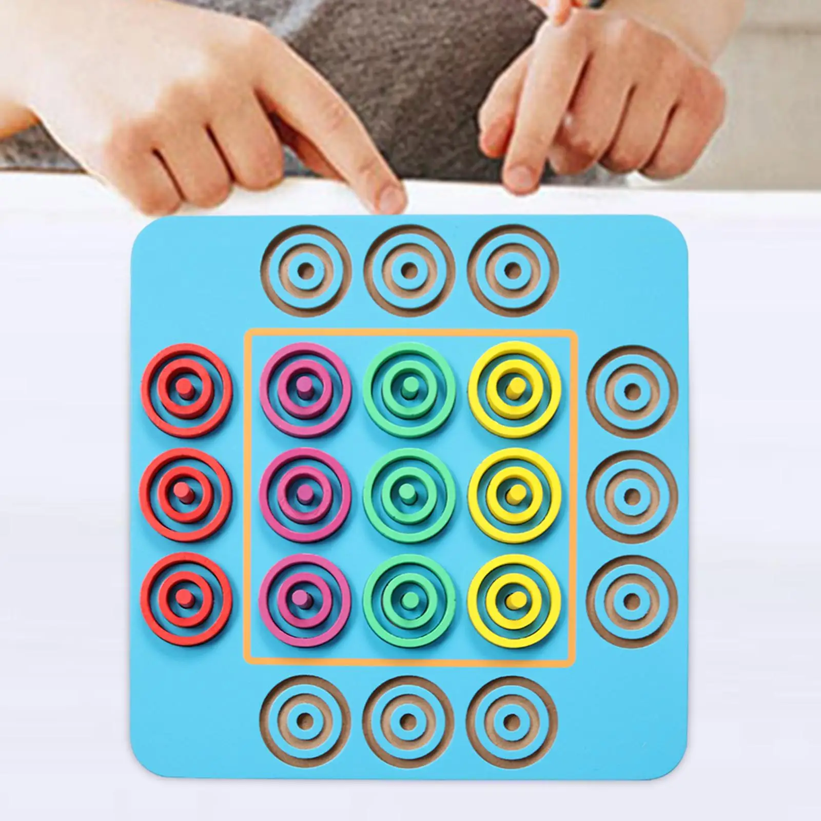 

Children Ring Chess Puzzle Toys Party Game Logical Thinking Training Portable Educational for Kids and Adults Montessori